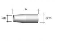 Hubice plynová pro hořák ABIMIG 150 pr.12mm, L=54mm