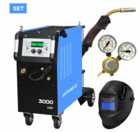Trojkombinace - Svařovací invertor Kitin 3000 Multi MIG Synergic set = hořák 25-4m, redukční ventil a samostmívací kukla