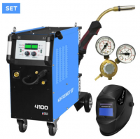Trojkombinace - Svařovací invertor Kitin 4100 Multi MIG Synergic set = hořák 24-4m, redukční ventil a samostmívací kukla