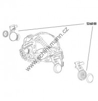Upevňovací mechanismus pro náhlavní kříž Speedglas 9100